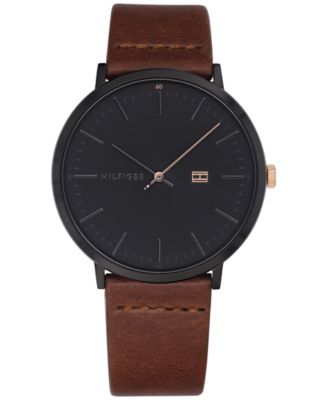 tommy hilfiger leather watch
