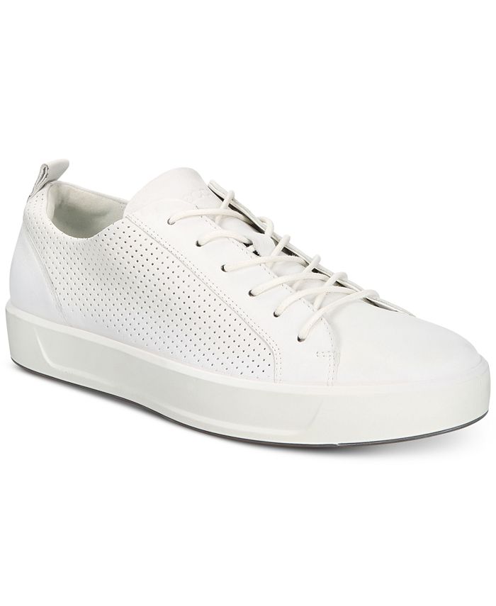 Ecco Men's Soft 8 Perforated Lace-Up Sneakers - Macy's