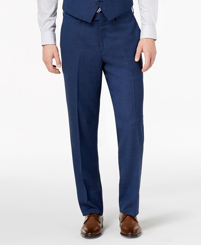 Michael Kors Men's Classic-Fit Blue Birdseye Vested Suit - Macy's