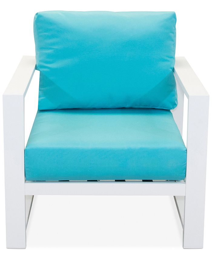 Furniture CLOSEOUT! Aruba Blue Aluminum Outdoor Club Chair with