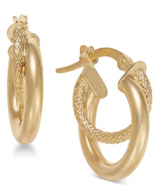 Double Hoop Earrings in 14k Gold - Macy's