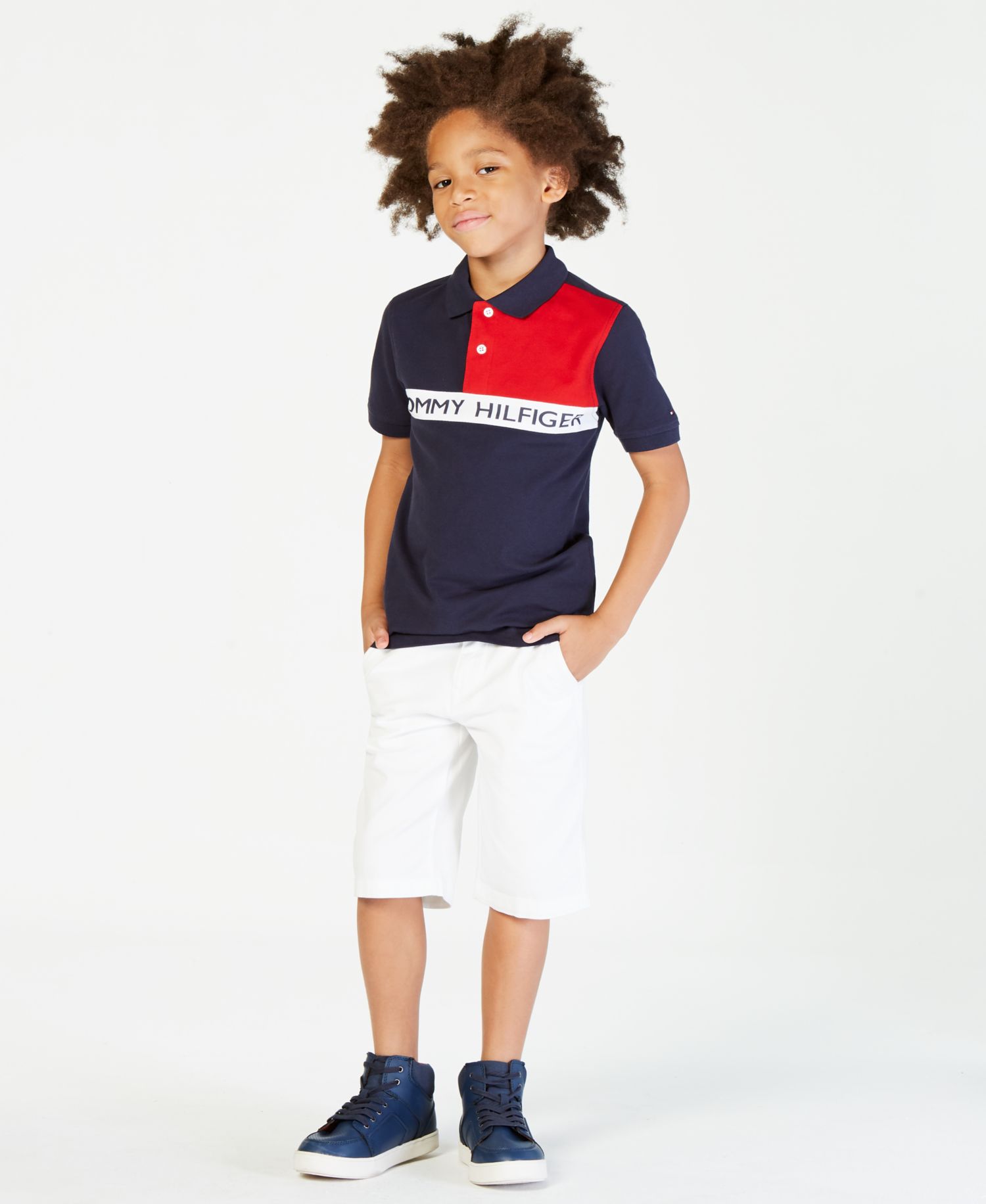 Big Boys Front Logo Colorblocked Polo