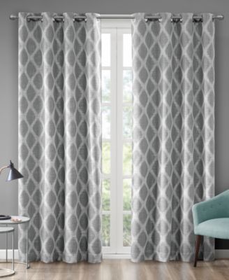 Blakesly Ikat blackout curtains for bedroom, grommet top rod Single Curtain Panel
