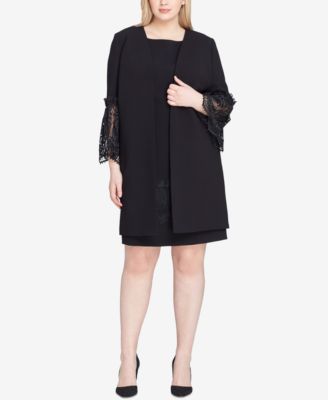 Tahari ASL - Plus Size Lace-Trim Dress Suit