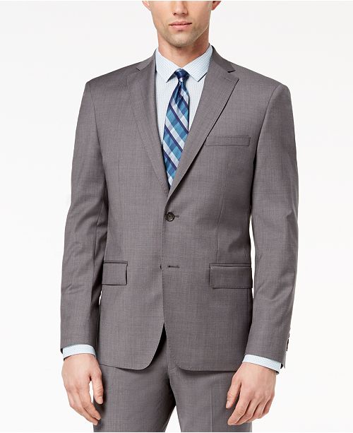 DKNY CLOSEOUT! Men's Modern-Fit Stretch Neat Suit Jacket & Reviews ...