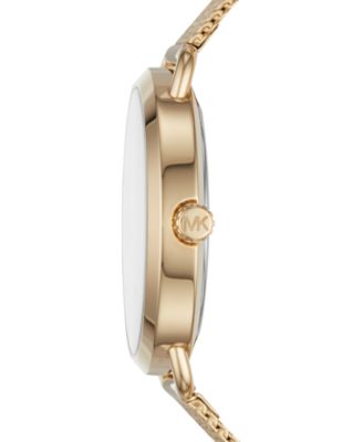 Michael Kors Women's Portia Gold-Tone Stainless Steel Mesh Bracelet ...