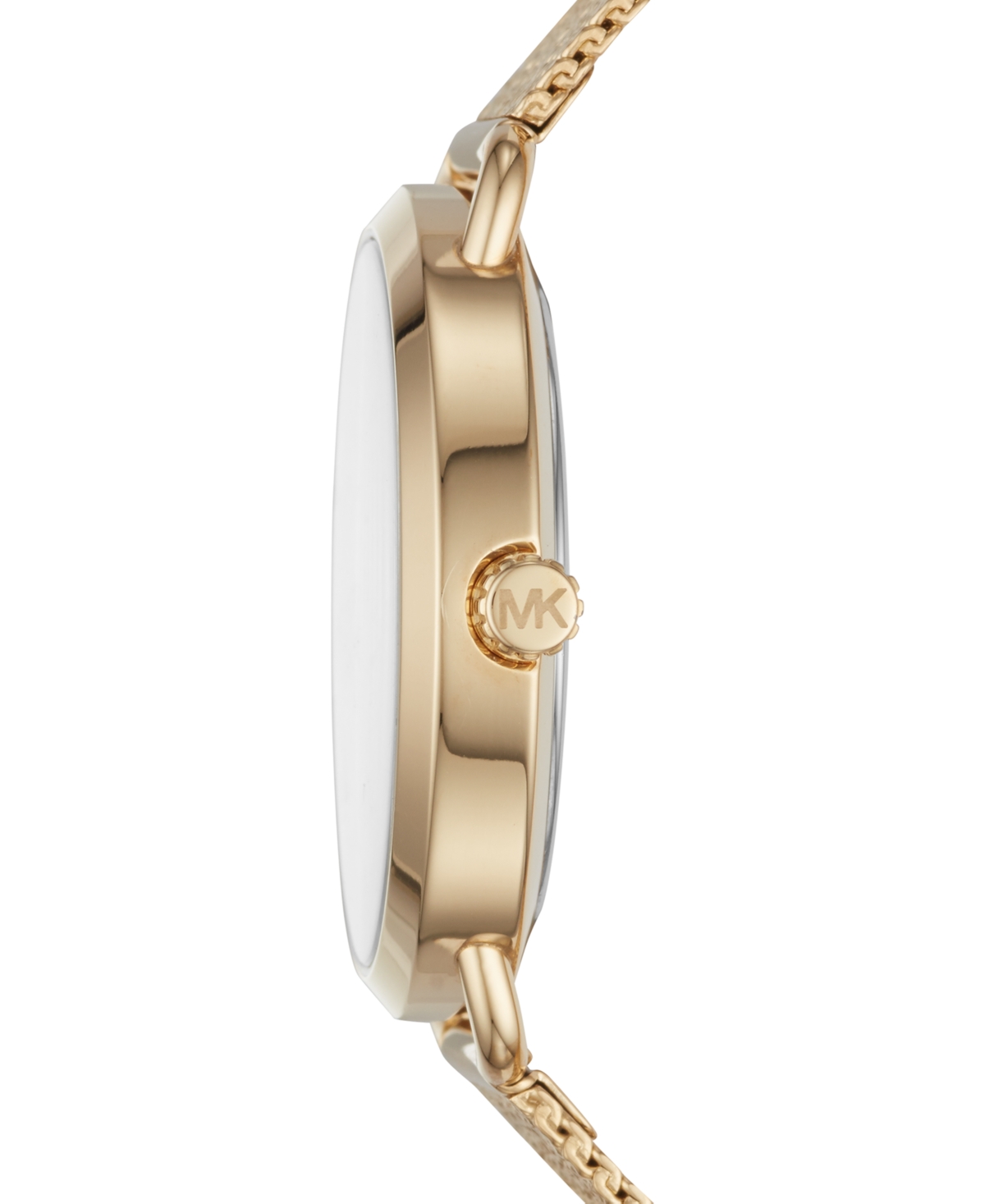 Michael Kors Women's Portia Gold-tone Stainless Steel Mesh Bracelet Watch 37mm In Gold