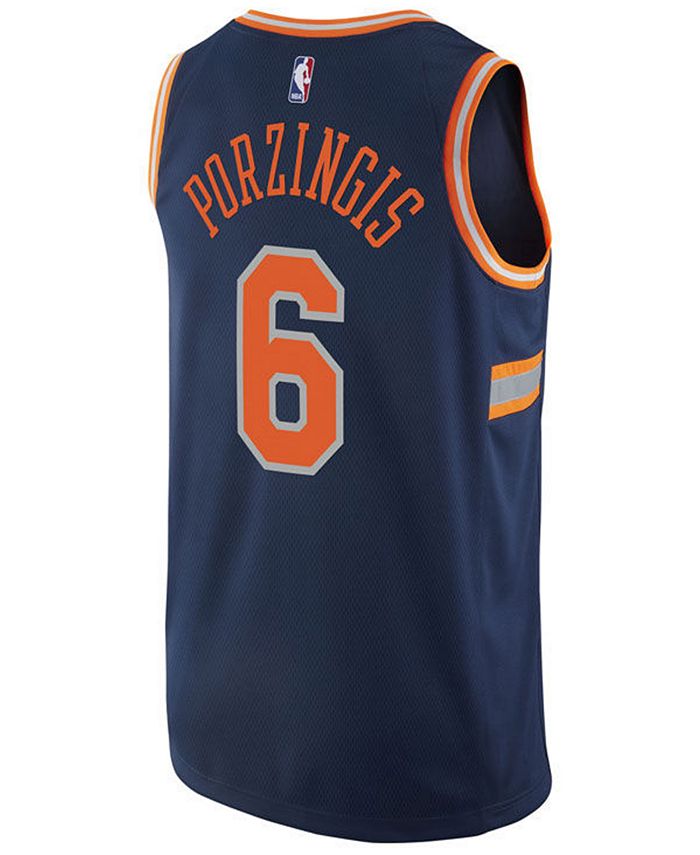 Kristaps Porzingis New York Knicks Nike City Edition Swingman Jersey - Navy