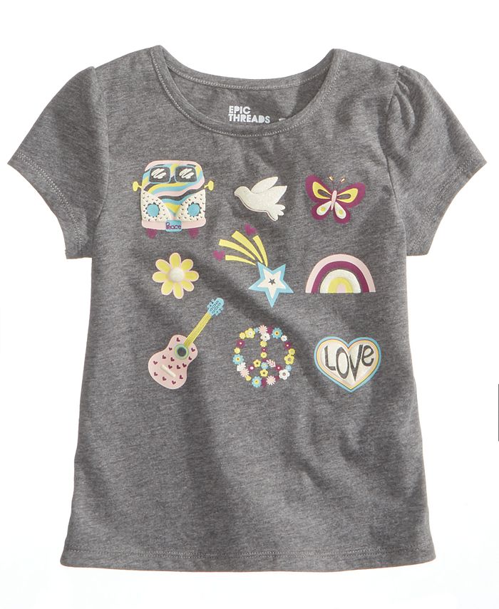 Epic Threads Printed T-Shirt, Little Girls, Created for Macy's ...
