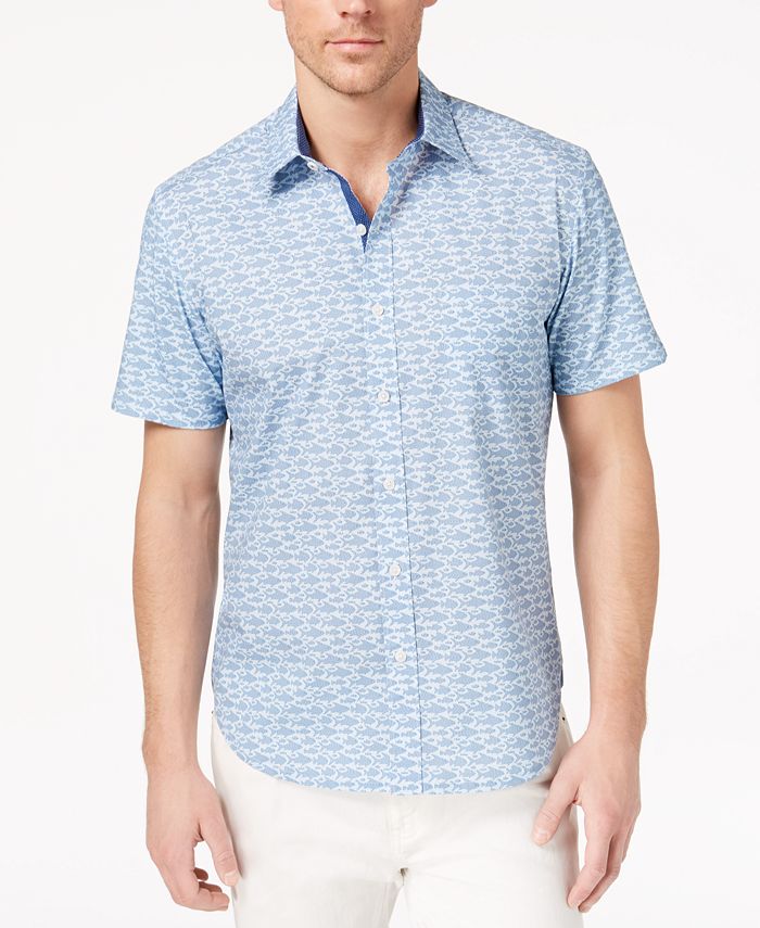 ConStruct Con.Struct Men's Stretch Fish-Print Shirt, Created for Macy's ...