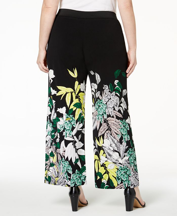 Alfani Plus Size Printed Wide-Leg Pants, Created for Macy's - Macy's