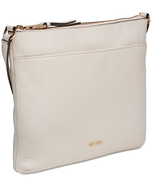 Calvin Klein Pebble Leather Lily Crossbody & Reviews Handbags