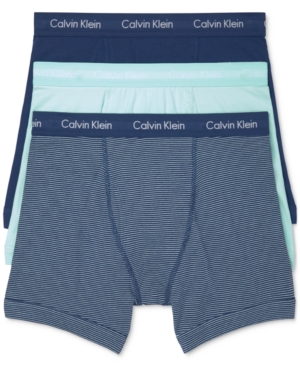 Calvin Klein Men's Cotton Stretch Boxer Briefs 3-pack Nu2666 In Navy/baby Blue/navy Stripe