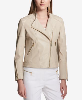 calvin klein women's faux leather jacket