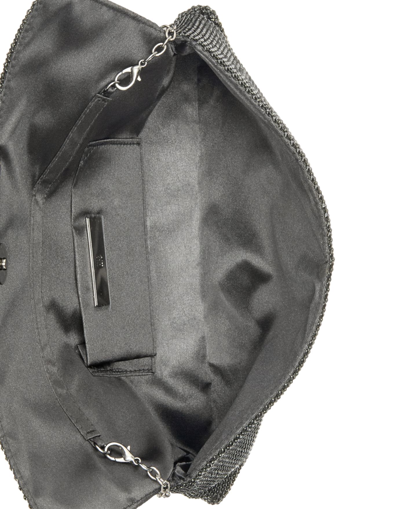 Женский клатч I.N.C. International Concepts Hether Shiny Mesh Clutch, цвет: Чёрный / Графитовый — фото 3