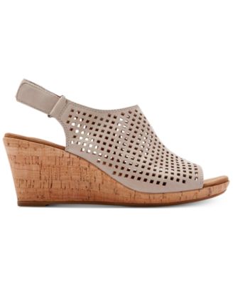 rockport women's briah perforated slingback wedges