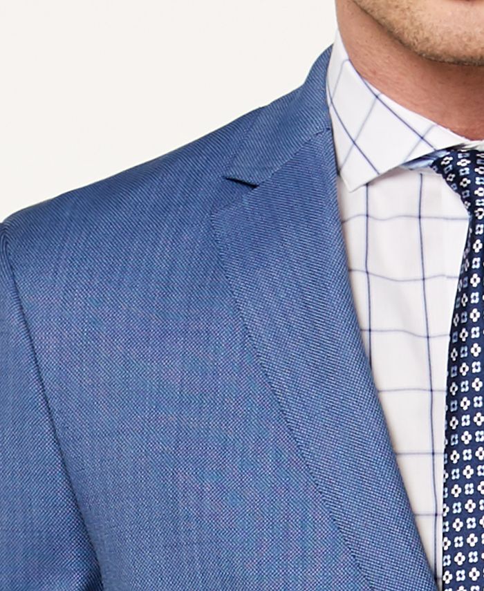 Vince Camuto Men's Slim-Fit Stretch Blue Tic Suit - Macy's
