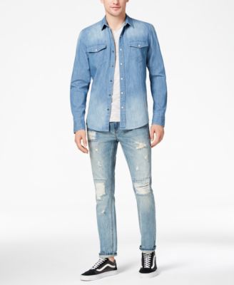 American Rag Men's Denim Western Shirt 