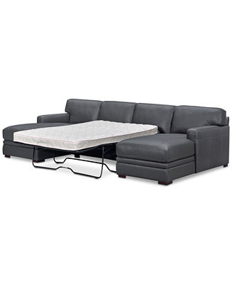Double Chaise Full Sleeper Loveseat, Double Leather Chaise