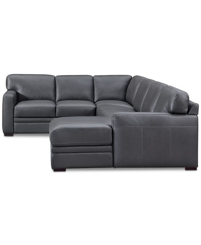 Furniture Avenell 3Pc. Leather Sectional with Full Sleeper Sofa