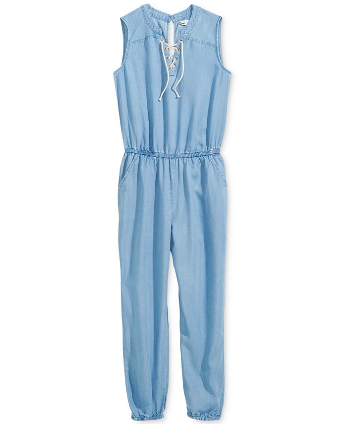 Epic Threads Lace-Up Jumpsuit, Big Girls, Created for Macy's - Macy's