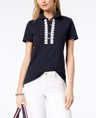 tommy hilfiger lace polo shirt