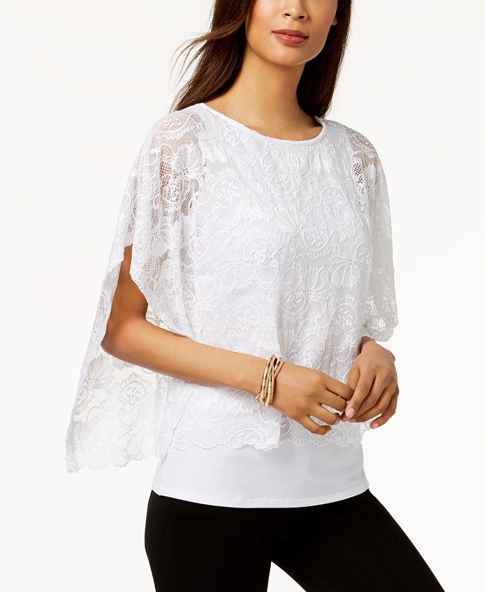 Macy's poncho tops top