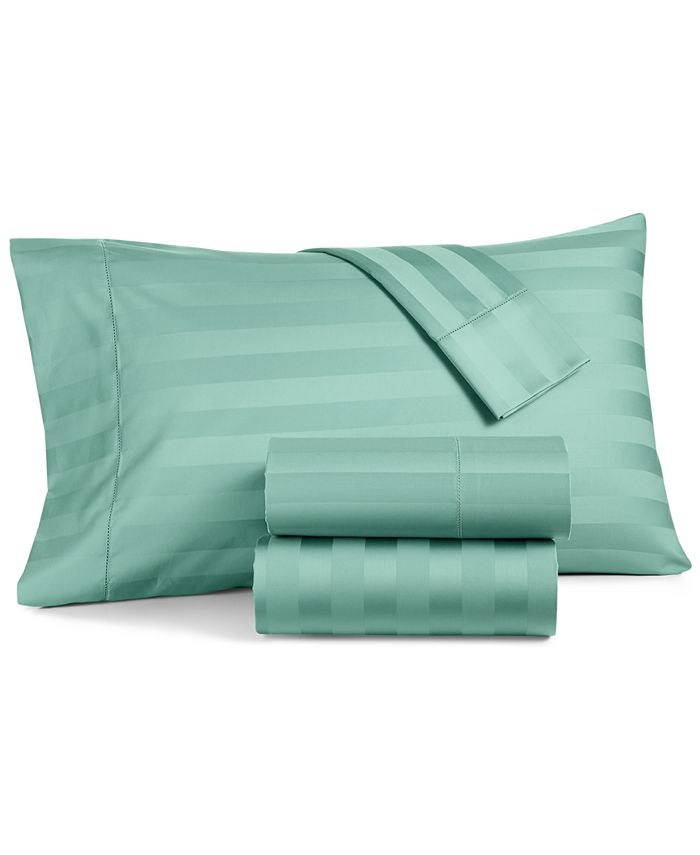 Charter Club 1.5" Stripe 550 Thread Count 100 Cotton 4Pc. Sheet Set