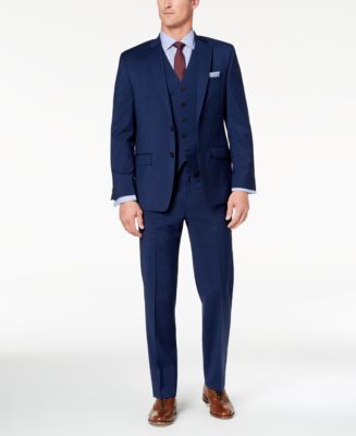 Lauren Ralph Lauren Men s Classic Fit Ultraflex Navy Plaid Vested Suit Macy s