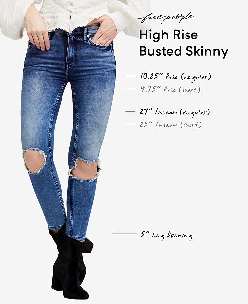 Free People Busted Knee Skinny Jeans & Reviews - Jeans - Women - Macy's