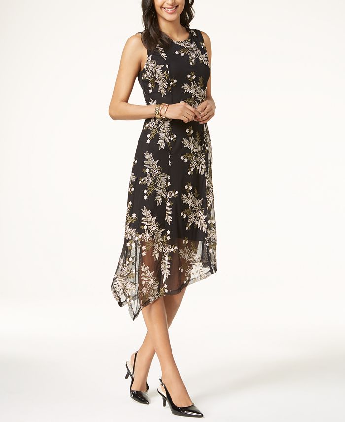 Alfani Embroidered Handkerchief Hem Dress Created for Macy s Macy s