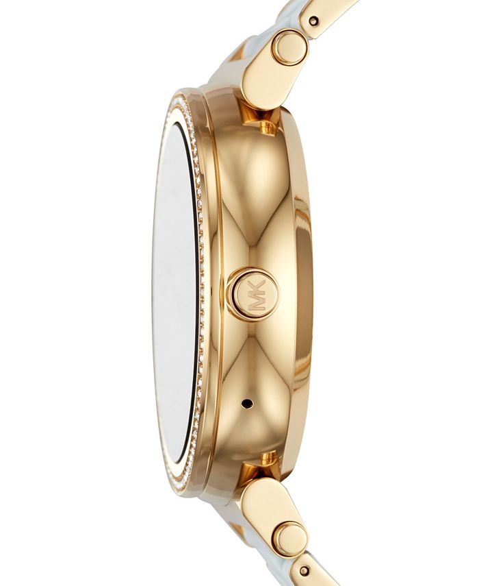 Michael Kors Access Women's Sofie White Silicone & Gold-Tone Stainless ...