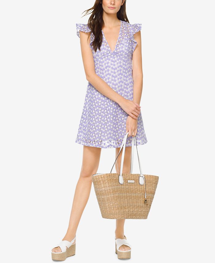 Michael kors floral embroidered dress hot sale