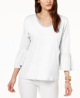 Michael Kors - Metallic-Trim Bell-Sleeve Top
