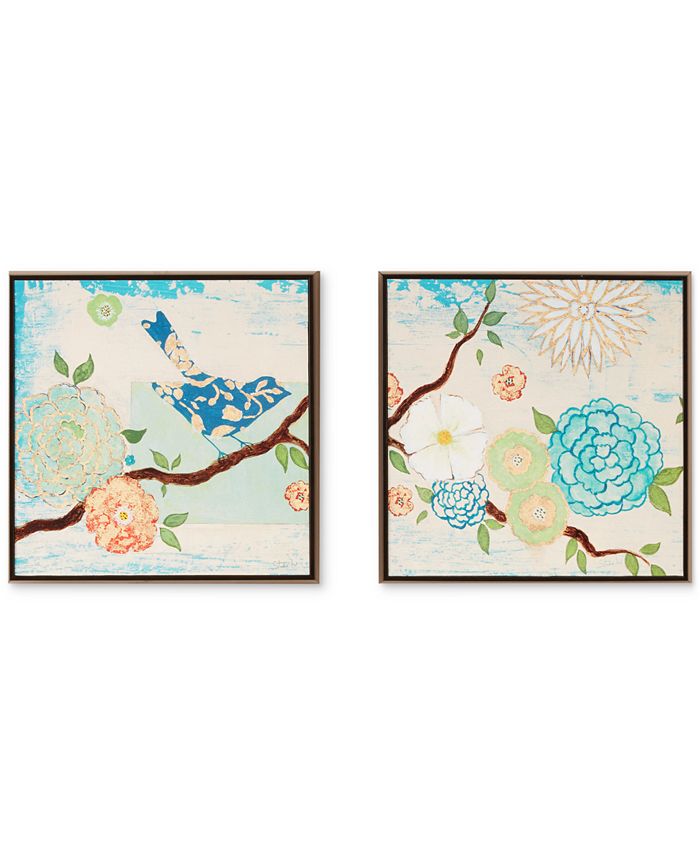 JLA Home - Intelligent Design 'Blooming Florals' Gel-Coated Decorative Boxes, Set of 2