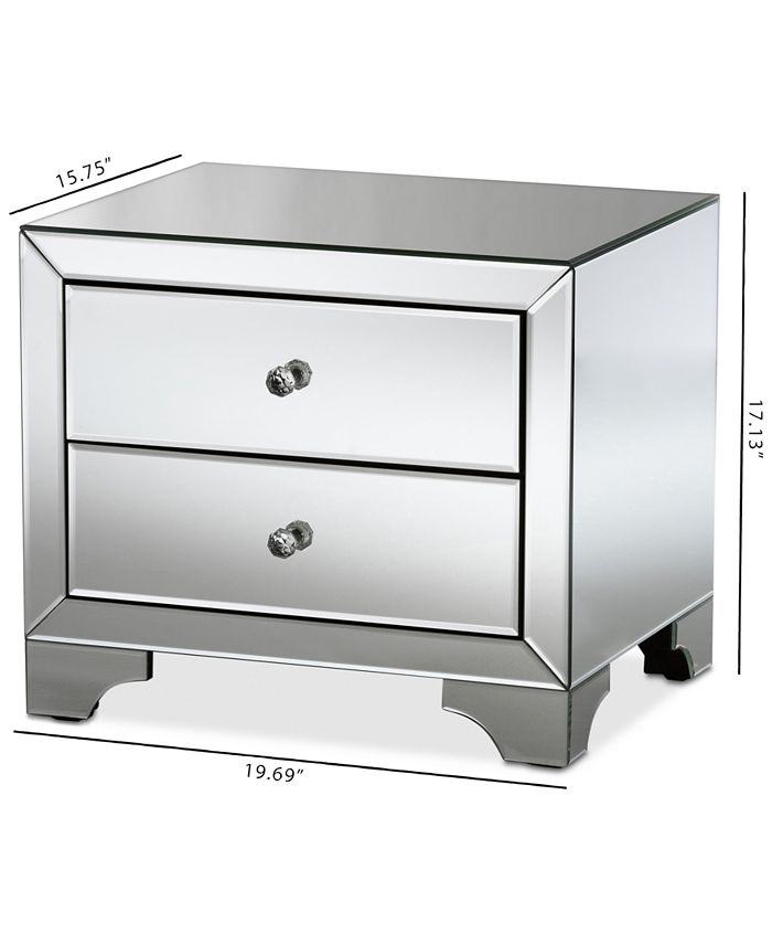 Furniture Farrah Mirrored Nightstand Macy's