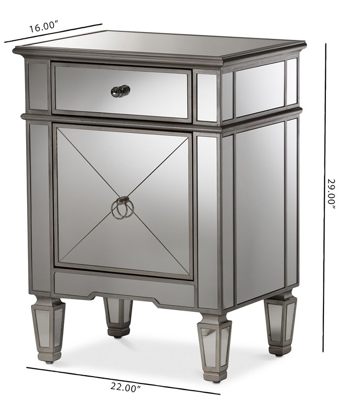 Furniture Claudia Mirrored Nightstand Macy's