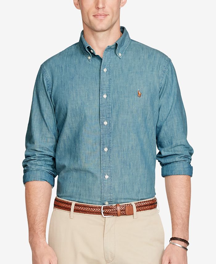 Polo Ralph Lauren Men's Long Sleeve Classic-Fit Chambray Shirt & Reviews -  Casual Button-Down Shirts - Men - Macy's
