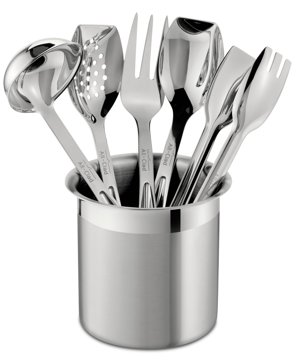 All-Clad Stainless Steel 6 Piece Cook and Serve Kitchen Utensil Crock Set