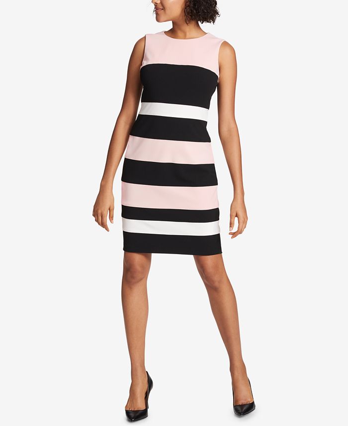 Tommy hilfiger striped deals scuba sheath dress