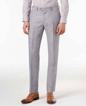 Bar Iii Light Gray Chambray Slim-Fit Pants Created for Macy's