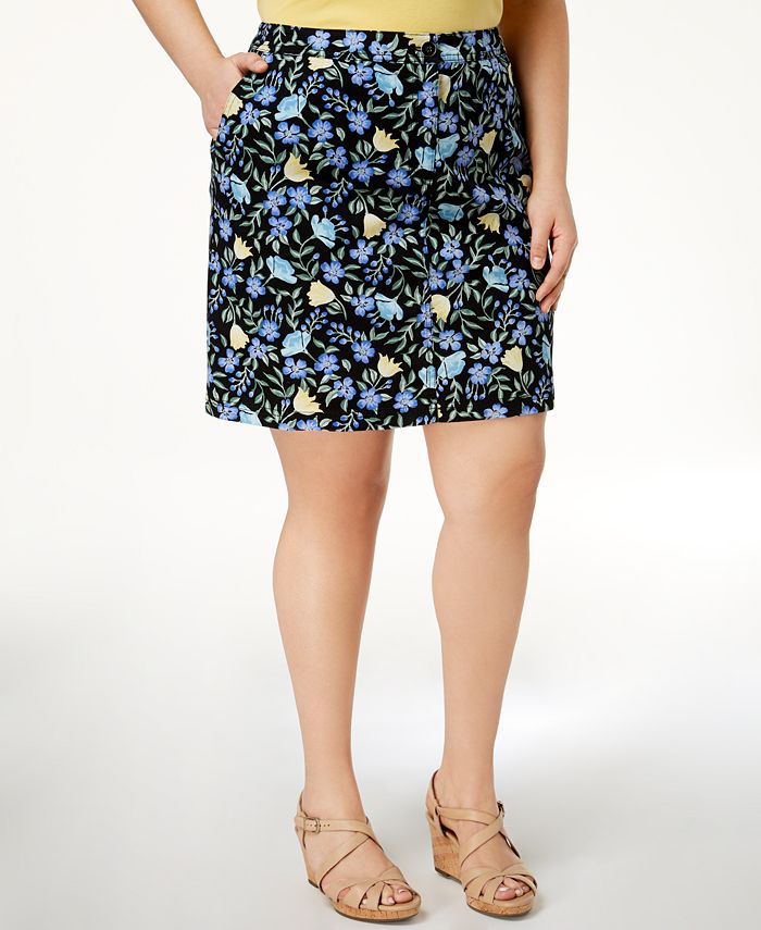Karen Scott Plus Size Floral-Print Skort, Created for Macy's - Macy's