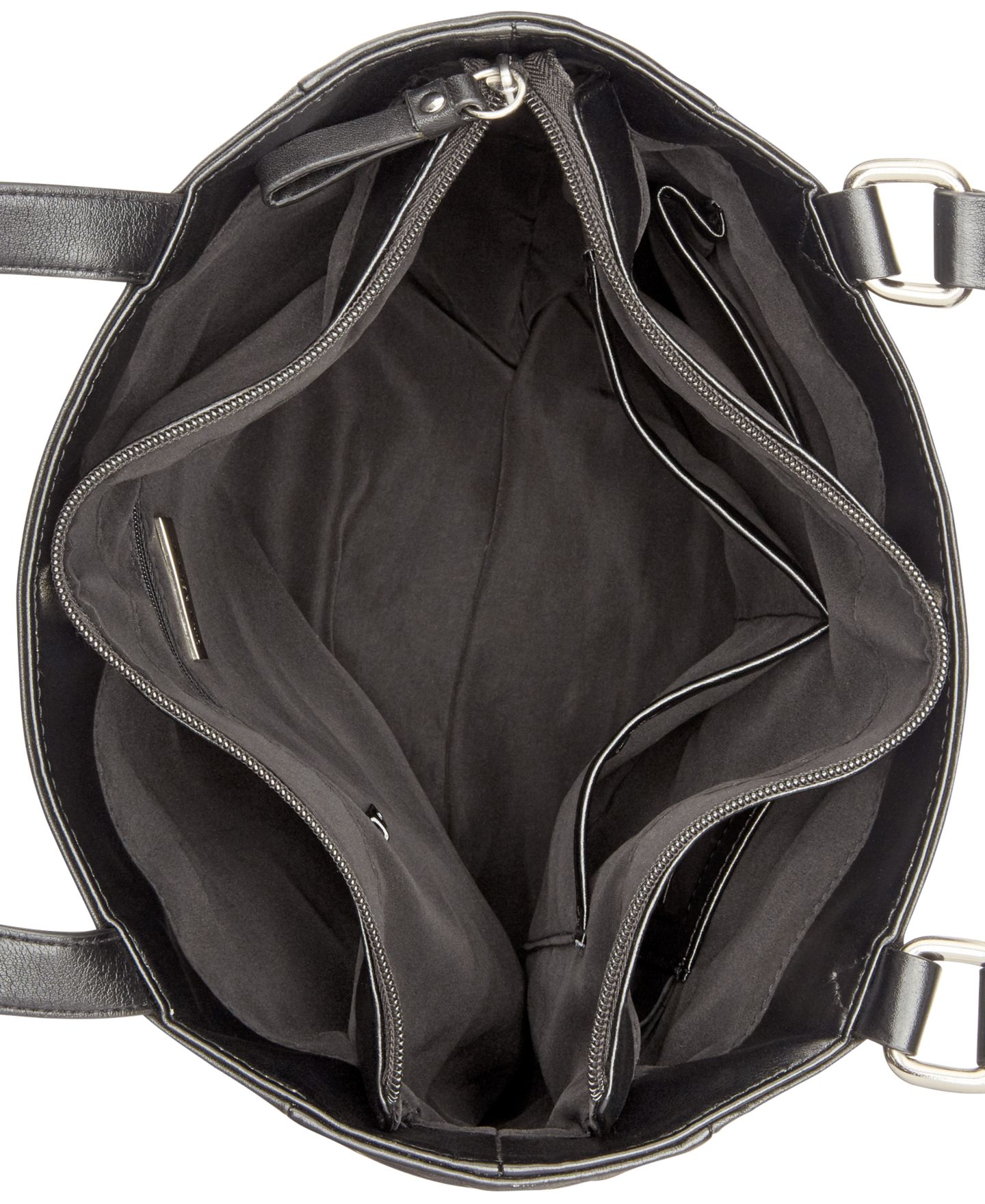 Женская сумка Giani Bernini Nappa Classic Leather Tote, цвет: Чёрный / Серебряный — фото 3