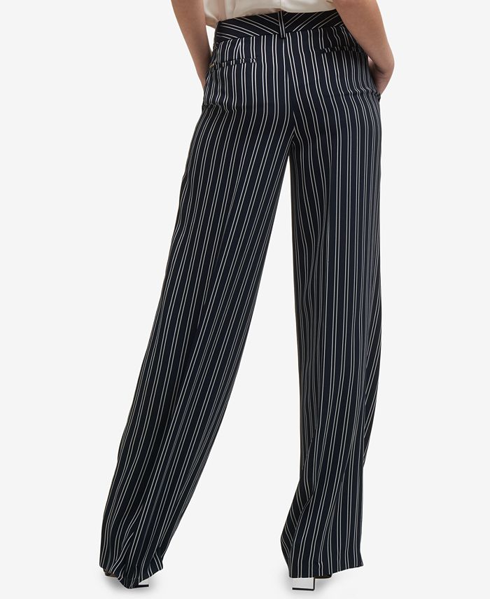 DKNY Striped Wide-Leg Pants, Created for Macy's & Reviews - Pants ...