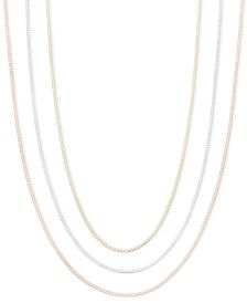 14k Gold, 14k Rose Gold and 14k White Gold Necklaces, 16-30" Box Chain 