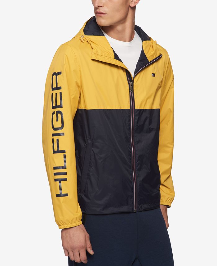 Tommy Hilfiger Men's Big & Tall Colorblocked Logo-Print Raincoat - Macy's