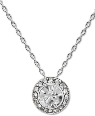 Swarovski - Necklace, Silver-Tone Crystal Circle Pendant