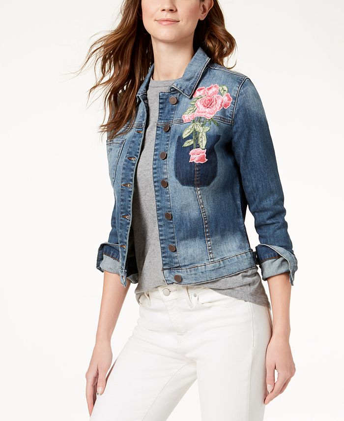 Kut from the Kloth Embroidered Denim Jacket - Macy's