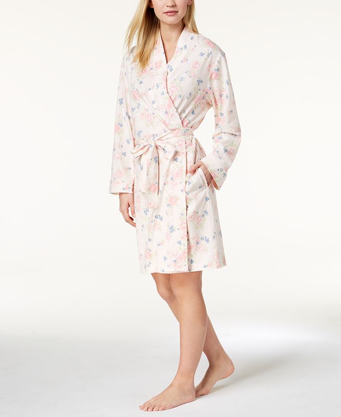 Charter Club RosePrint Cotton Robe, Created for Macy's Macy's