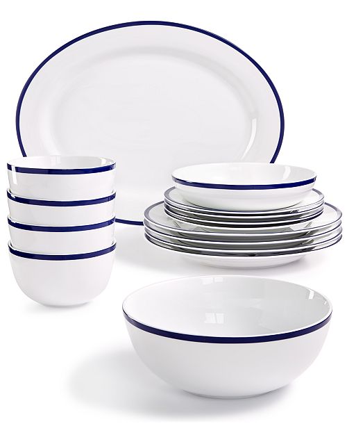 Martha Stewart Collection Closeout Blue Rim Dinnerware Collection